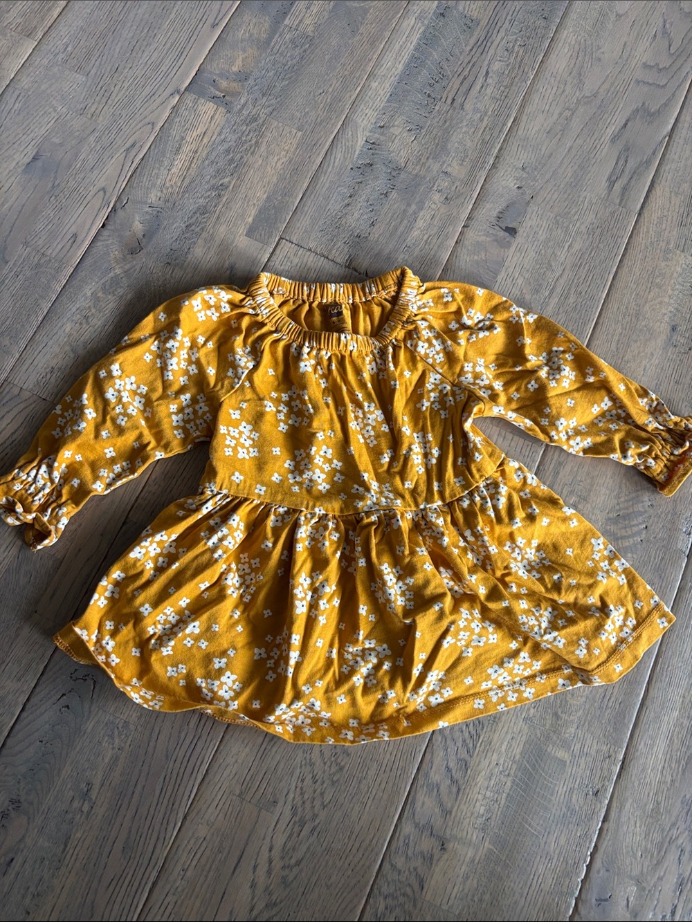 Tea Collection Mustard Yellow Floral Long-Sleeve Top